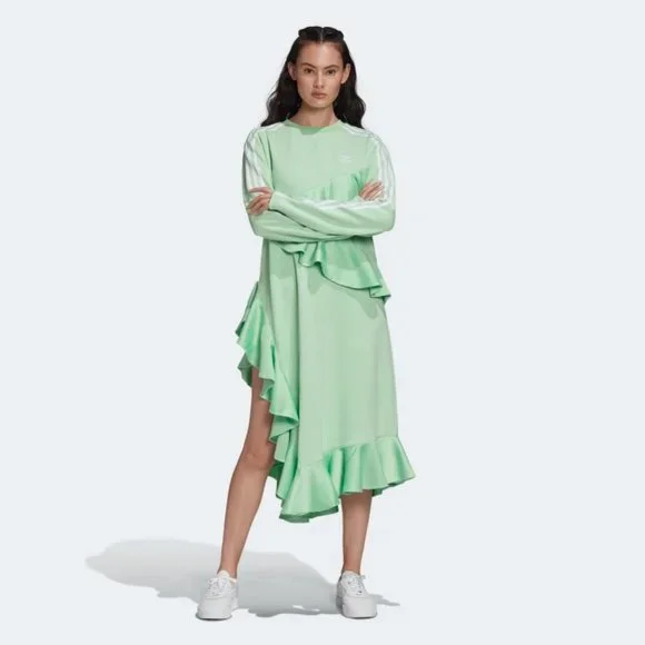 adidas Originals x J KOO Mint Trefoil Ruffle Dress - Picture 1 of 11
